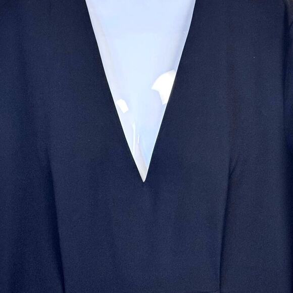 New OAK + FORT V-Neck Front Panel Midi Dress Pockets Minimalist Langenlook Sz S - Picture 3 of 12